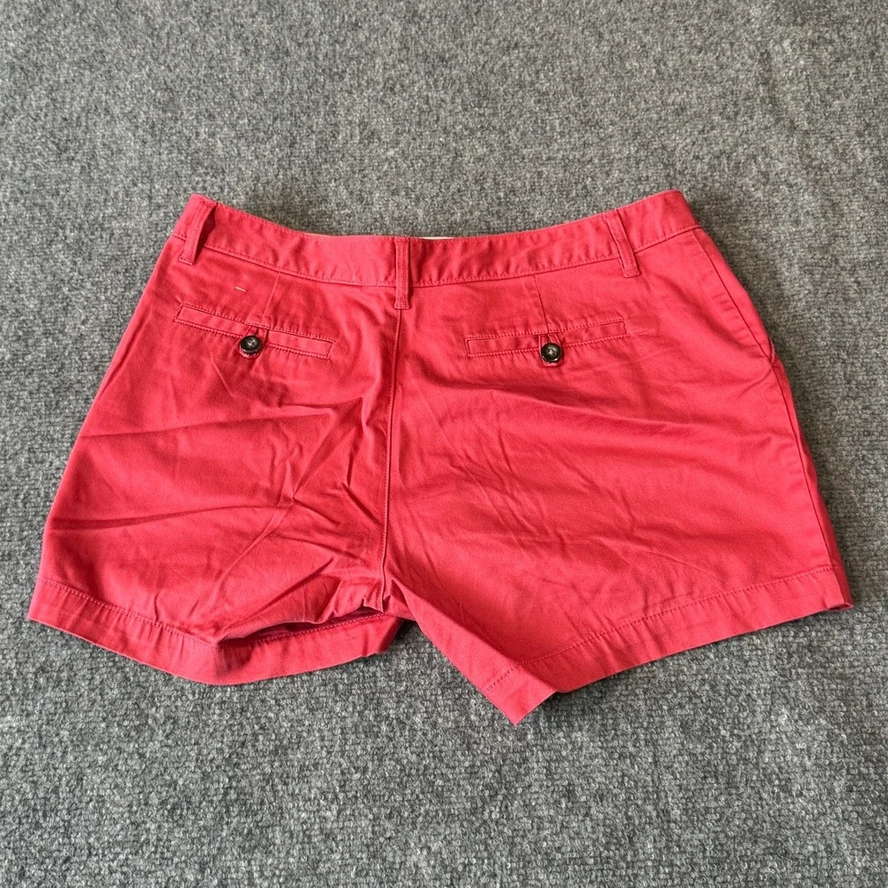 Dockers Womens Chino‎ Shorts Coral Pink Watermelon Red Stretch Size 8P Petite